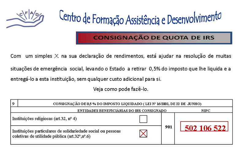 Consignação de quota de IRS